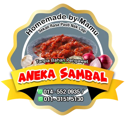 Contoh rekaan sticker produk 008: Aneka Sambal Mamu