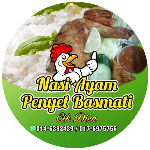 Contoh rekaan sticker produk 012: Nasi Ayam Penyet Cik Dien