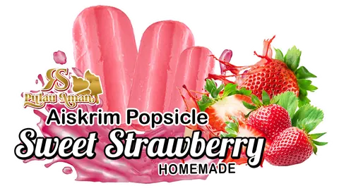 Contoh rekaan sticker produk 016: Aiskrim Popsicle Strawberry
