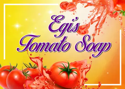 Contoh rekaan sticker produk 029: Egis'S Tomato Soap
