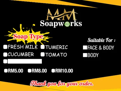 Contoh rekaan sticker produk 030: Mm Soapwork