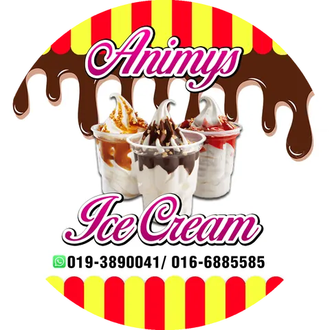Contoh rekaan sticker produk 032: Animys Ice Cream