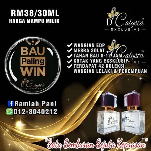 Contoh rekaan sticker produk 036: D'Calysta Perfume