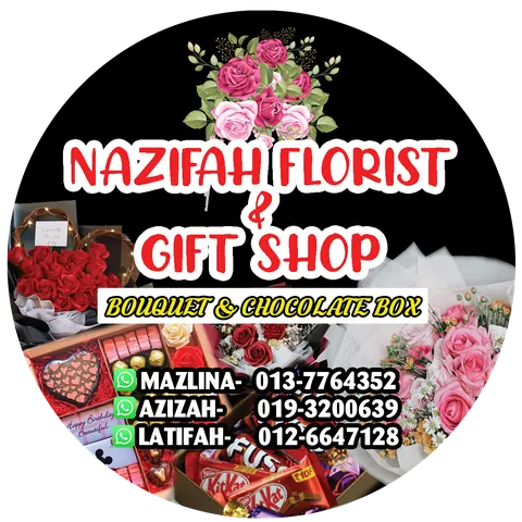 Contoh rekaan sticker produk 037: Nazifah Florist