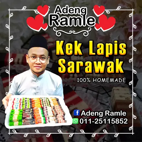 Contoh rekaan sticker produk 038: Adeng Ramle Kek Lapis