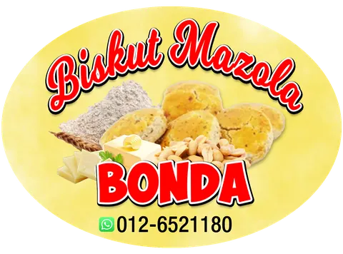 Contoh rekaan sticker produk 042: Biskut Mazola Bonda