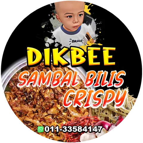 Contoh rekaan sticker produk 047: Dikbee Sambal Bilis Crispy