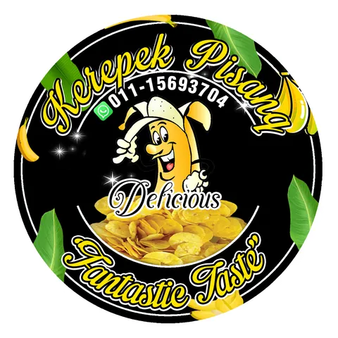 Contoh rekaan sticker produk 052: Kerepek Pisang Delicious