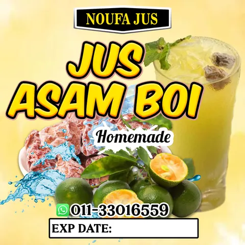 Contoh rekaan sticker produk 057: Jus Asam Boi