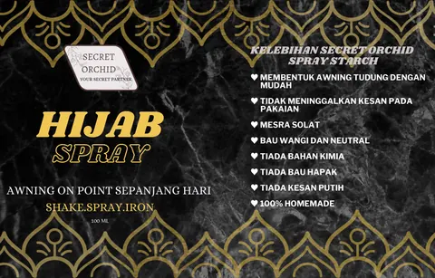 Contoh rekaan sticker produk 060: Hijab Spray Secret Orchid