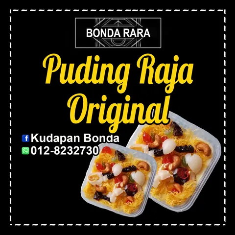 Contoh rekaan sticker produk 069: Puding Raja Original