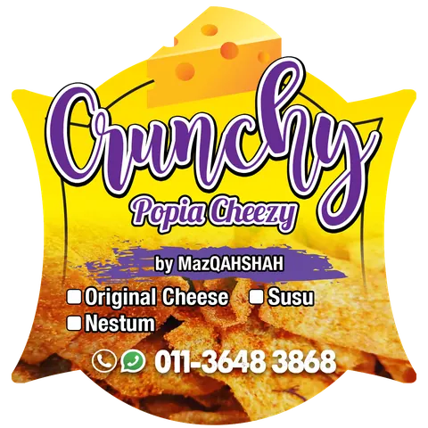 Contoh rekaan sticker produk 072: Crunchy Popia Cheezy