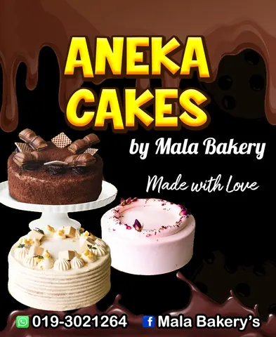Contoh rekaan sticker produk 074: Aneka Cake Mala Bakery
