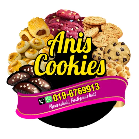 Contoh rekaan sticker produk 079: Anis Cookies