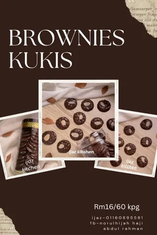 Contoh rekaan sticker produk 085: Brownies Cookies Ijaz Kitchen