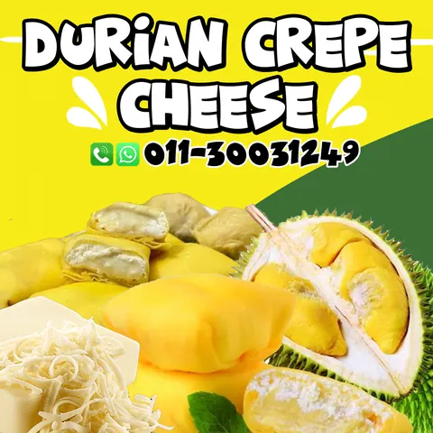 Contoh rekaan sticker produk 093: Durian Crepe Cheese