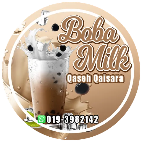 Contoh rekaan sticker produk 096: Boba Milk