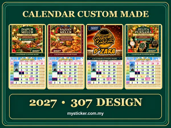 307 reka bentuk Calendar Custom Made 2027 untuk perniagaan Malaysia