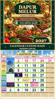Kalendar 2027 untuk Nasi Campur