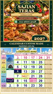 Kalendar 2027 untuk Gerai Sate