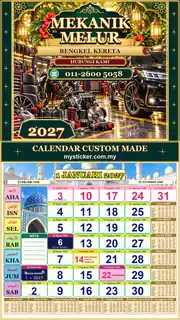 Kalendar 2027 untuk Bengkel Kereta