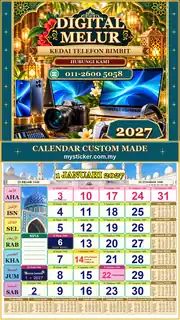Kalendar 2027 untuk Kedai Telefon Bimbit