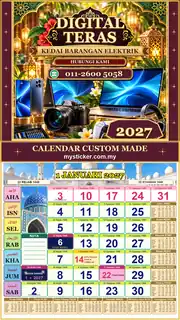 Kalendar 2027 untuk Kedai Barangan Elektrik