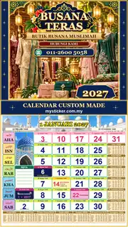 Kalendar 2027 untuk Butik Busana Muslimah