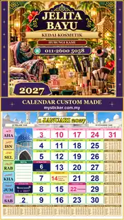 Kalendar 2027 untuk Kedai Kosmetik