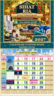 Kalendar 2027 untuk Pusat Fisioterapi