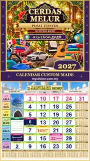 Kalendar 2027 untuk Pusat Tuisyen