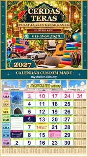 Kalendar 2027 untuk Pusat Jagaan Kanak Kanak