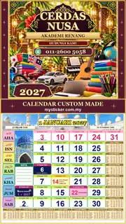 Kalendar 2027 untuk Akademi Renang
