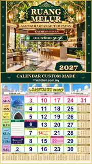 Kalendar 2027 untuk Agensi Hartanah Tempatan