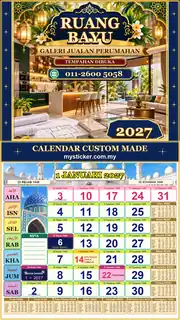 Kalendar 2027 untuk Galeri Jualan Perumahan