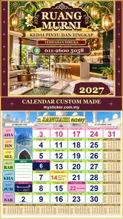 Kalendar 2027 untuk Kedai Pintu Dan Tingkap