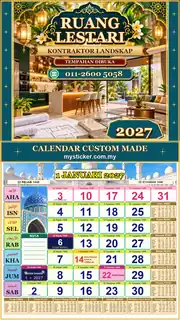 Kalendar 2027 untuk Kontraktor Landskap