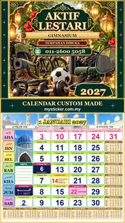 Kalendar 2027 untuk Gimnasium
