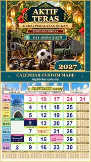 Kalendar 2027 untuk Kedai Peralatan Sukan