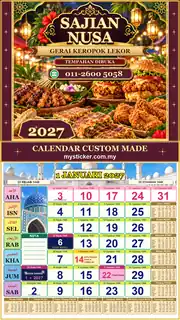 Kalendar 2027 untuk Gerai Keropok Lekor