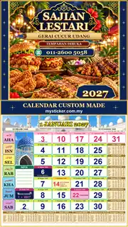 Kalendar 2027 untuk Gerai Cucur Udang