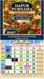 Kalendar 2027 untuk Gerai Mi Goreng