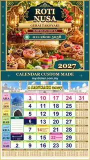 Kalendar 2027 untuk Gerai Takoyaki