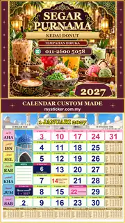 Kalendar 2027 untuk Kedai Donut