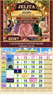 Kalendar 2027 untuk Kedai Tudung