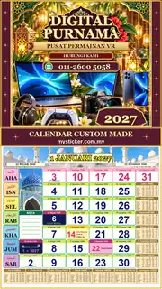 Kalendar 2027 untuk Pusat Permainan VR