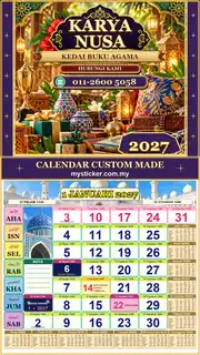Kalendar 2027 untuk Kedai Buku Agama