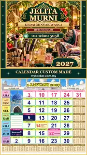 Kalendar 2027 untuk Kedai Minyak Wangi