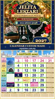 Kalendar 2027 untuk Kedai Perhiasan Perak
