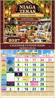 Kalendar 2027 untuk Kedai Uniform